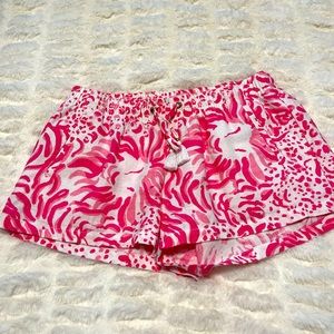 Lilly Pulitzer Get Spotted Beach Short Sz M Linen